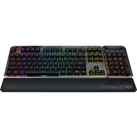 Modular Wireless Gaming Mechanical Keyboard With Snappy Tactile Switches Detachable Numpad And Plush Support Wrist Rest, RGB lighting.