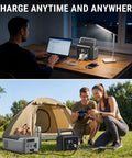 Compact 200W Portable Power Station with 192Wh LiFePO4 battery in use indoors and outdoors, ideal for camping and emergencies.