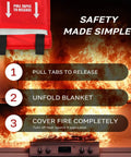 Step-by-step guide to using StaySafe All-In-One Portable Fire Extinguisher With Signature Fire Blanket on kitchen fire