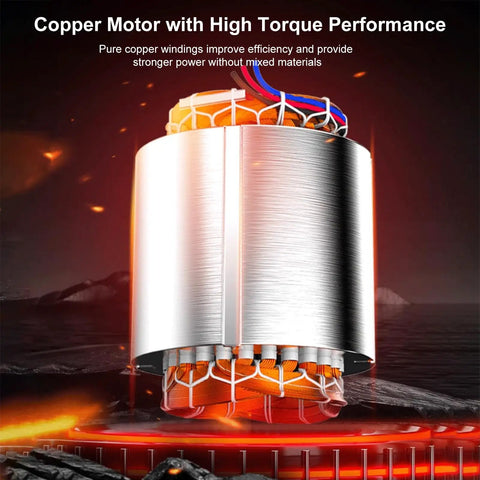 Heavy Duty Submersible Sump Pump With Tough Bottom Suction And Automatic Float Switch To Kick Standing Water Out Of Basements Ponds And Lawns Quickly Powered By A Reliable Pure Copper Motor And Us Plug For Serious Flood Cleanup close-up of pure copper motor with high torque performance