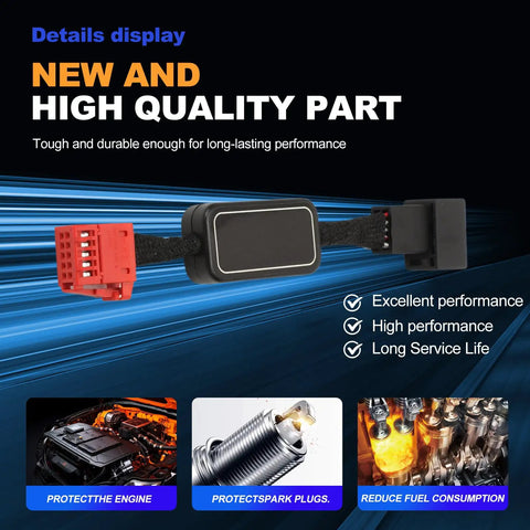 Plug And Play Auto Start Stop Eliminator Harness Cable for 2018-2024 Tiguan, showcasing high-quality connectors and durable design.