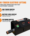 One-touch electric control panel for Heavy Duty 660 Lbs Electric Hydraulic Lift Table Cart, battery level display and up/down switch.