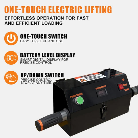 One-touch electric control panel for Heavy Duty 660 Lbs Electric Hydraulic Lift Table Cart, battery level display and up/down switch.