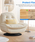 Round Anti Slip Rubber Furniture Pads For Recliners And Swivel Chairs That Protect Hardwood And Tile Floors, shown under a chair.
