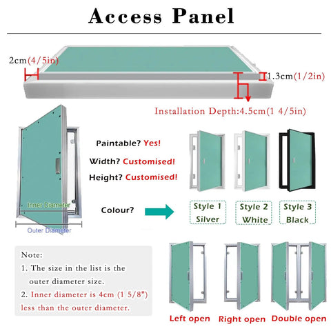 Tough Recessed Access Door 3 Pack With Solid Aluminum Frame Paintable Inspection Panel For Ceilings And Walls Fire Rated Gypsum Board Effortless Install No Sweat Finish For HVAC Plumbing And Electrical Upgrades 44 X 48 Inch access panel details.