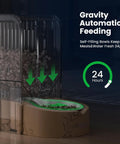 Pawsome Gravity 2 In 1 Automatic Pet Feeder And Water Dispenser 0.8 Gallon clear self-filling bowls with food and water system