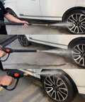 Heavy Duty Replacement Pressure Washer Gun With 40 Inch Extension Wand And Universal M22 14mm And 15mm Fittings, 4000 PSI in use.