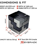 Dimensions of 42U Server Rack Cabinet 24 Inch Deep Floor Standing Network Enclosure With Locking Glass Door Built In Cooling Fans.