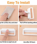 4 Pack Self Stick Cabinet Drawer Ring Pull Handles Plastic Quick Install No Drill Self Adhesive Pull Handles With Plate For Dresser Closet Cabinets And Glass Doors Smooth Low Profile Operation, white plastic install steps