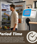 Man using refrigerator with Three Outlet Surge Protector Power Strip For Home Appliances With Voltage Protector And Brownout Shield