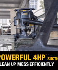 Solid Pick 5 Gallon Wet And Dry Shop Vacuum Featuring Stealth Sonic Quiet Motor And Mean Suction Power For Cleaning Up Heavy Dust And Wet Spills Real Quick in a workshop environment.