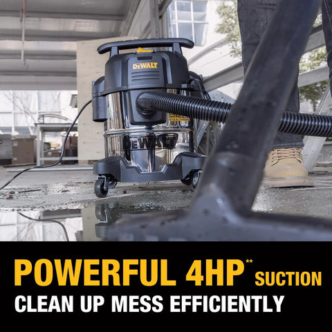 Solid Pick 5 Gallon Wet And Dry Shop Vacuum Featuring Stealth Sonic Quiet Motor And Mean Suction Power For Cleaning Up Heavy Dust And Wet Spills Real Quick in a workshop environment.