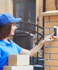 Person using Adjustable 30 To 55 Degree Doorbell Angle Mount For Video Doorbell Wired And Pro Blink And Nest Universal on brick wall