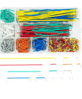840 Piece Jumper Wire Kit with 14 Lengths for Breadboard Prototyping and Solder Circuits, wires organized in a storage box