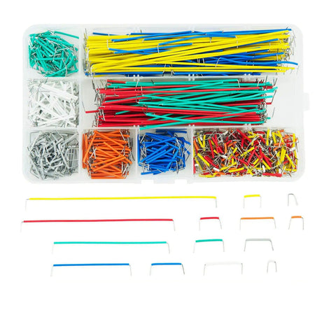 840 Piece Jumper Wire Kit with 14 Lengths for Breadboard Prototyping and Solder Circuits, wires organized in a storage box