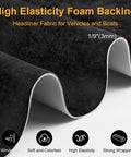 Auto suede headliner fabric with foam backing in black, 54" × 60" for automotive interiors (close-up view)
