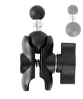 Heavy-Duty 1-Inch To 17mm Ball Adapter With 2.36-Inch Short Double Socket Arm For RAM B-Size Mounts Garmin GPS And 17mm Swivel Ball Phone Mounts Aluminum Alloy With Rubber-Coated Ball For Rock-Solid Stability, black adapter shown