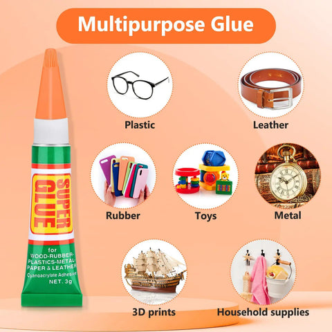 36 Pack 3g Heavy Duty Super Strong Glue Clear Gel Adhesive For All Purpose Bonding Plastic Metal Glass Leather Wood Rubber