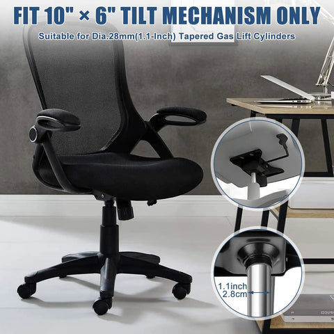 Heavy Duty 660 Lbs Office Chair Base Replacement With Swivel Tilt Plate Five Point Nine By Ten Inch Mounting Holes Black in office