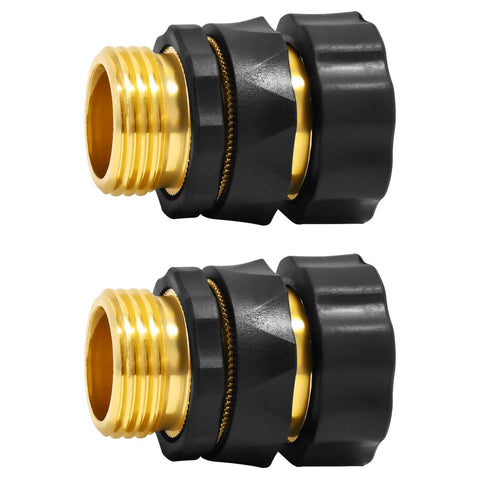 Aluminum Garden Hose Quick Connect Fittings 4 Piece Set Three Quarter Inch No Leak Quick Connectors Includes 2 Male And 2 Female