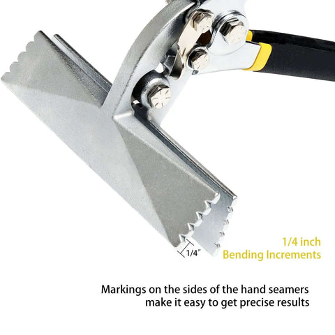 6 Inch Offset Hand Seamer For Sheet Metal With Precision Quarter Inch Increment Markings For Bending And Flattening Metal