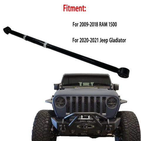 Beefy Rear Adjustable Panhard Track Bar for 0 to 4 Inch Lift Fits 2009-2024 Ram 1500 and 2020-2024 Jeep Gladiator Heavy Duty Steel 3 Inch Suspension Trackbar Kit, black steel bar