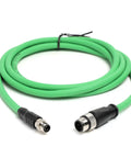 Industrial M8 A-Coded to M12 D-Coded 4-Pin Ethernet Cable PUR Shielded 5M