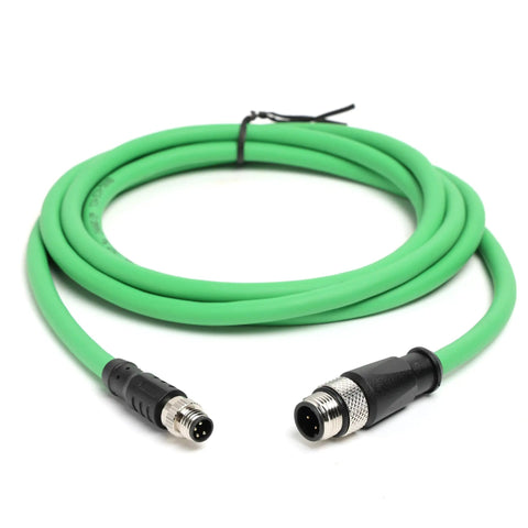 Industrial M8 A-Coded to M12 D-Coded 4-Pin Ethernet Cable PUR Shielded 5M