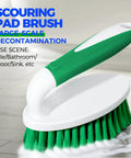 Deep Cleaning Brush Set For Household Use With Scrub Brush Kitchen Brush Tile Grout Brush And Groove Gap Brushes Green