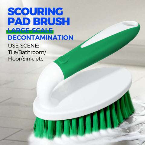 Deep Cleaning Brush Set For Household Use With Scrub Brush Kitchen Brush Tile Grout Brush And Groove Gap Brushes Green