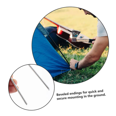 Heavy Duty Galvanized U Shaped Ground Stakes Pack Of 50 For Garden Membranes And Outdoor Fixes Durable Nails With Beveled Ends