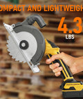 Heavy Duty Cordless Circular Saw With Slick 6 Inch Blade Compatible With Dewalt 20V Max System No Battery Included Portable Case And Precision Guide For Clean Wood And Pvc Cuts Built Tough No Sweat, 4.3 lbs in hand