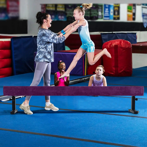 Next Level Gymnastics Training With This Heavy Duty 7.5 Ft Adjustable Balance Beam Featuring Quick Height Shifts And Rolling Stands For Killer Home Workout Sessions That Glide Like A Dream