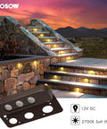 8 Pack 4 Inch LED Retaining Wall Lights Outdoor Hardscape Step Lights Low Voltage 12V Landscape Lighting illuminating steps