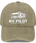 Funny RV Pilot Hat For Women Saying Enjoy The Journeys Camper Road Trip Vacation Cap With Adjustable Strap in khaki color