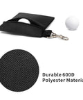 Durable Golf Tee Pouch With Zipper And Clip 600D Polyester Ball And Tee Bag with metal lobster claw clip and golf ball