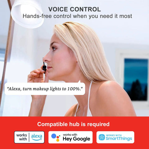 Zigbee Smart Light Bulbs With Hub Required For A No Fuss Seamless Smart Home, Works With SmartThings And Echo Devices With Built In Hub, Voice Control With Alexa And Google Home, Daylight 60W Equivalent A19, 6 Pack