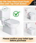2-Inch Dual Flush Valve Replacement Kit For 2-Piece Toilets with instruction to confirm toilet type and compatibility