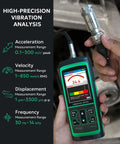 Pro Grade Vibration Analyzer VM 428 With External Sensor And PC Software For Motors Pumps Turbines And Machinery Five Parameter Diagnostics ISO Rating, handheld meter