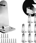 Heavy Duty Metal Blinds Hold Down Brackets Silver Door Bottom Clip Kit With Screws, showing metal clips and screws.