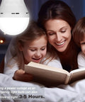 Family reading by 10 Pack Rechargeable Emergency Light Bulbs For Power Outages And Camping, battery operated backup LED