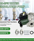 Premium 009-SF5 Recirculating Pump Keeps Your Home Happy With Slick 115V 1/8HP 3250 RPM Motor Churning Out 10 GPM Of Smooth Flow High Velocity Taco-Style Swap, showing pump and fittings.