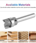 Heavy Hitter Carbide Flush Trim Router Bit With Top Bearing For Crisp Woodworking Cuts, showing steel body and cutting edges.
