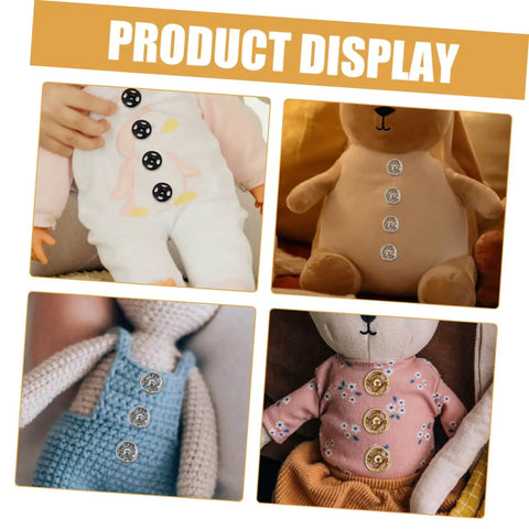 Mini Colored Button Set for Doll Clothes and DIY Sewing Projects, 120Pcs Tiny Round Snap Fasteners for Crafts on dolls