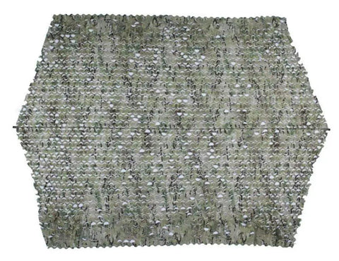 Multicam Camo Netting for Tactical Shelters and SmartFrame Systems, Lightweight Yet Durable With Field Replaceable Wheel Housings And Runners, Quick Setup, Rugged Camouflage, NSN 1080-01-623-5065, Stacks Seamlessly on Shelter Frames shown in flat hexagonal shape on white background