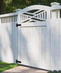 Wooden fence gate with 5 Inch T Strap Shed Door Hinges 260 Lb Capacity 6 Pack Gate Hinges Black Iron for Wooden Fences Barn Doors