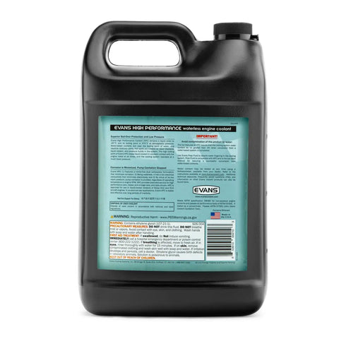 Top Shelf Waterless Engine Coolant One Gallon container with back label detailing features and instructions for use.