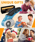 Cardboard Cutter Cordless Electric Scissors For Easy Cardboard And Paper Cuts, 300 RPM, Quarter Inch Cutting Capacity, Self Sharpening Blade, Slices Cardstock, Corrugated, Plastic, Cloth, Leather, Perfect Go To Stocking Stuffers For Men Gift shown with gift box