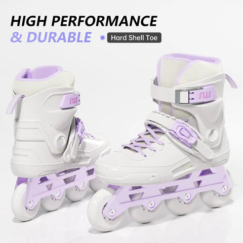 Pro Grade Inline Skates For Adults And Teens, High Performance Racing Skates with ABEC 11 Bearings, Purple Unibody Shell