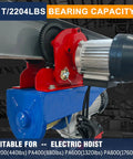 Beefy Electric Trolley For Power Hoist 1 Ton Capacity 2204 Lbs Compatible With PA200 Through PA1000 Hoists on I-Beam